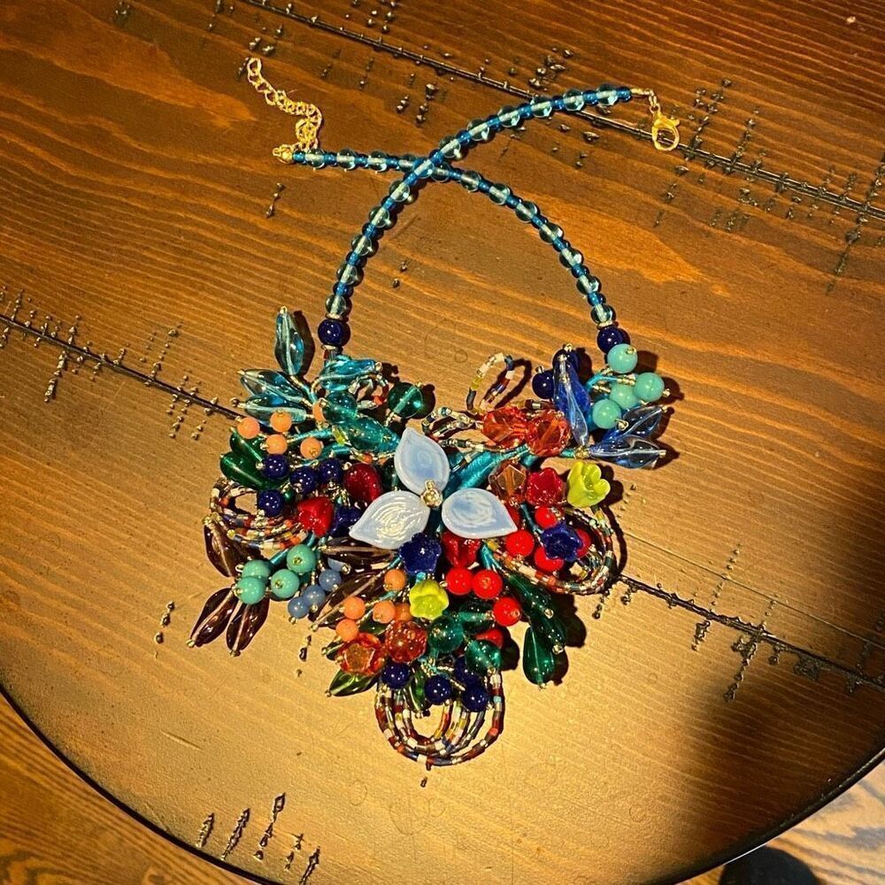 Garden Masterpiece Murano Glass Bib Necklace Valentina & Alessandra